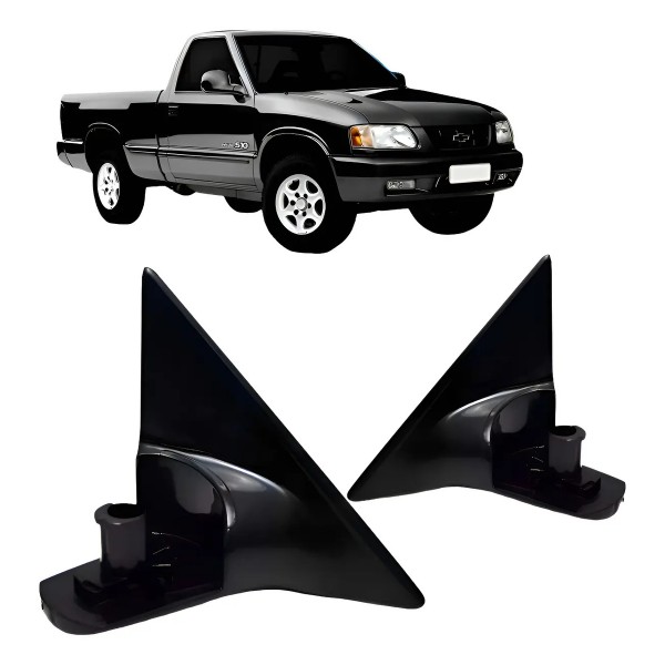 Par Pe Retrovisor S10 1995 1996 1997 1998 1999 2000 Plastico Direito + Esquerdo