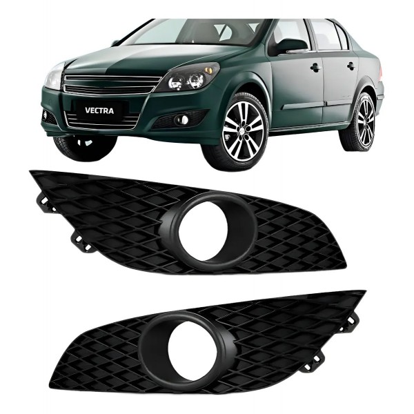 Par Moldura Milha Vectra 2009 2010 2011 2012 Com Furo Preto Ambos Os Lados