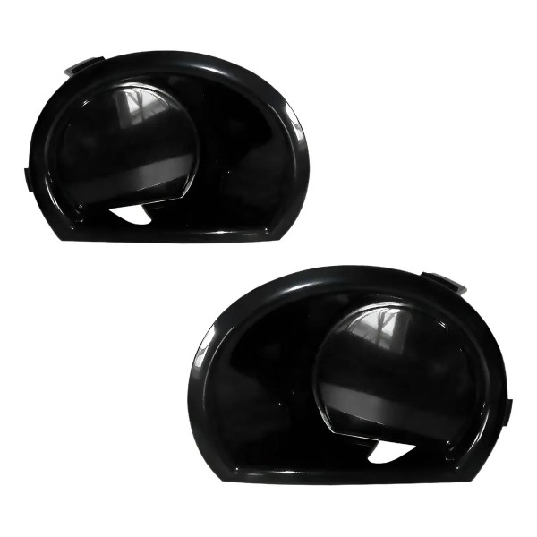 Par Moldura Farol Milha Parachoque Dian. S10 S/ Furo 17 A 19 Preto