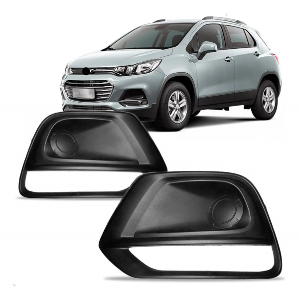 Par Moldura Farol Milha Tracker 2017 2018 2019 2020 Com Furo Preto