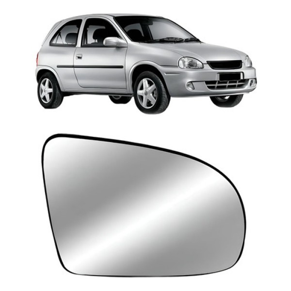 Lente Retrovisor Corsa 1994 A 2000 Classic 2000 A 2013 Prata