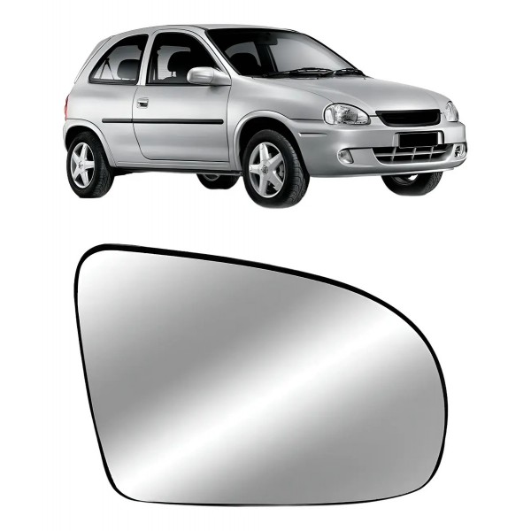 Lente Retrovisor Corsa 1994 A 2000 Classic 2000 A 2013 Prata