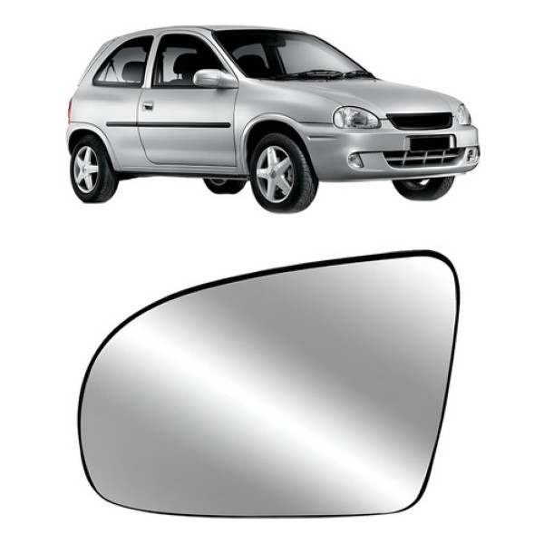 Lente Retrovisor Corsa 1994 A 2000 Classic 2000 A 2013 Prata