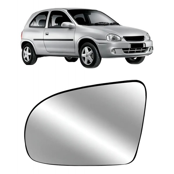 Lente Retrovisor Corsa 1994 A 2000 Classic 2000 A 2013 Prata