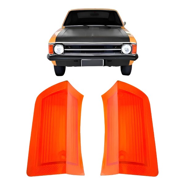 Par Lente Pisca Seta Chevrolet Opala 1973 1974 Âmbar Âmbar