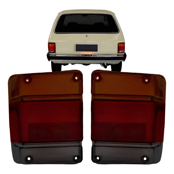 Par Lente Lanterna Traseira Chevy Marajo 1983 84 1985 1986. Fume Esquerdo