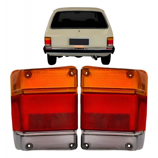 Par Lente Sinaleira Traseira Chevy Marajo 1983 1984 1985 198 Vermelho
