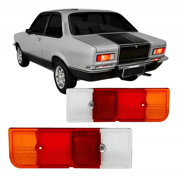 Jogo Lente Sinaleira Traseira Chevette 1973 74 1975 1976 197 Tricolor