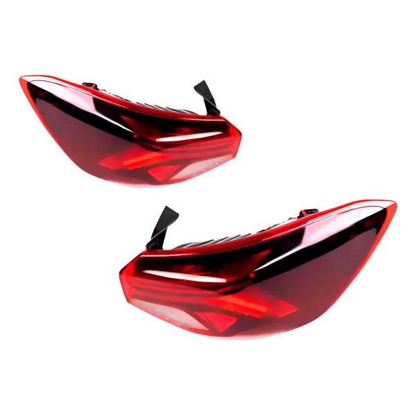 Par Lanterna Traseira Onix 2020 Até 2024 Canto Com Led Ambos Lados Vermelho