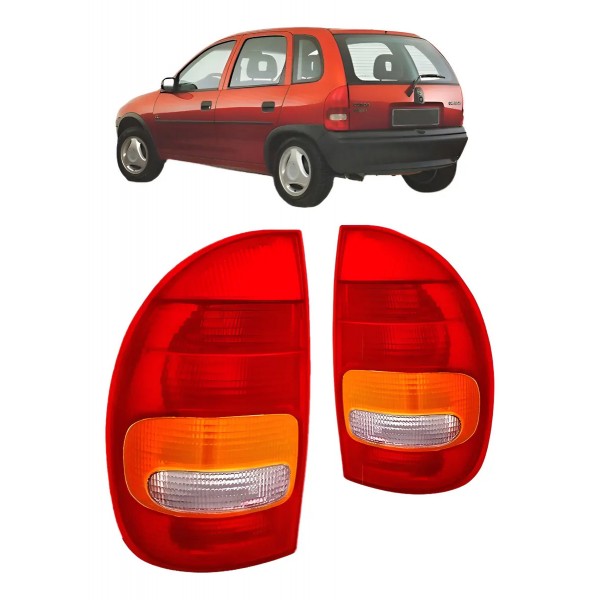 Par Lanterna Traseira Corsa 4pts 1994 95 96 A 1999 Tricolor Ambos Lados Tricolor