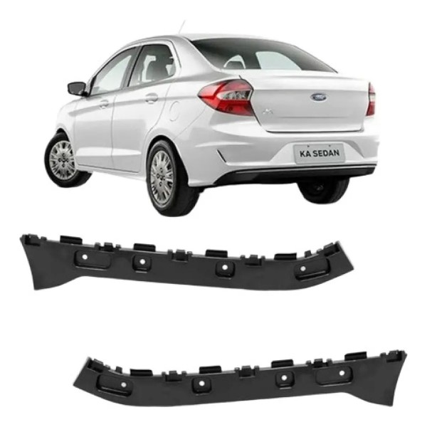 Par Suporte Guia Parachoque Traseiro Ka Sedan 2015 A 2022