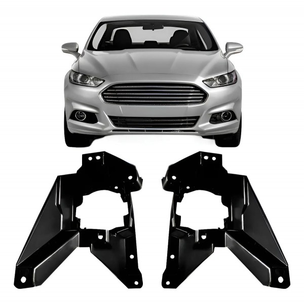 Par Suporte Farol Milha Auxiliar Fusion 2013 2014 2015 2016 Preto Ambos Os Lados