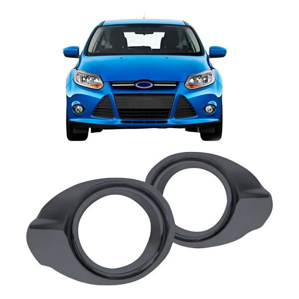 Par Suporte Farol Milha Auxiliar Focus 2014 A 2015 Preto