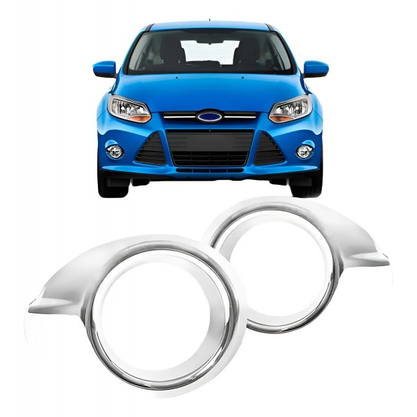 Par Suporte Farol Milha Auxiliar Focus 2014 A 2016 Cromado Cromado Ambos Os Lados