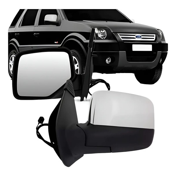 Par Retrovisor Ecosport 2003 Até 2009 Cromado Eletrico