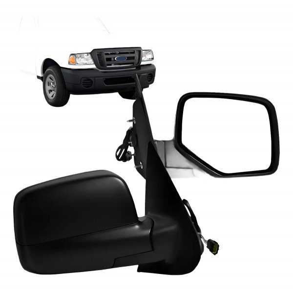 Par Retrovisor Ranger 2005 A 2009 Eletrico Preto Direito + Esquerdo