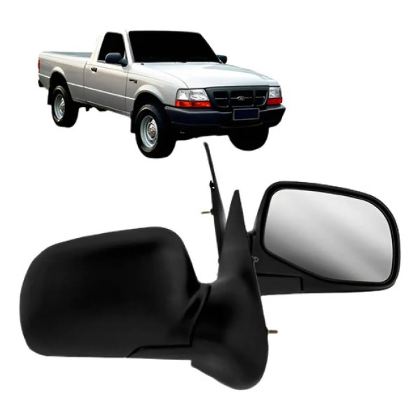 Par Retrovisor Para Ford Ranger 1998 Á 2006 Fixo Preto