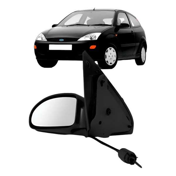 Retrovisor Externo Com Focus 1998 A 2008 Capa Preto