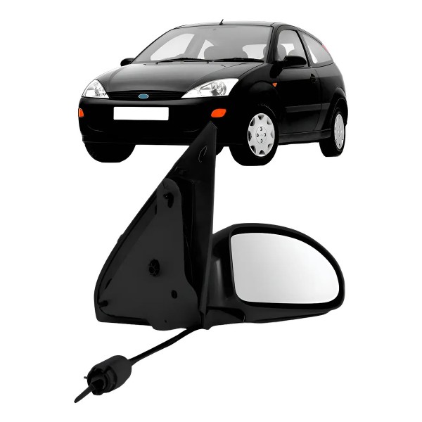 Retrovisor Externo Com Focus 1998 A 2008 Capa Preto