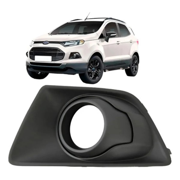 Moldura Milha Ecosport 2013 A 2017 Com Furo Cor Preta