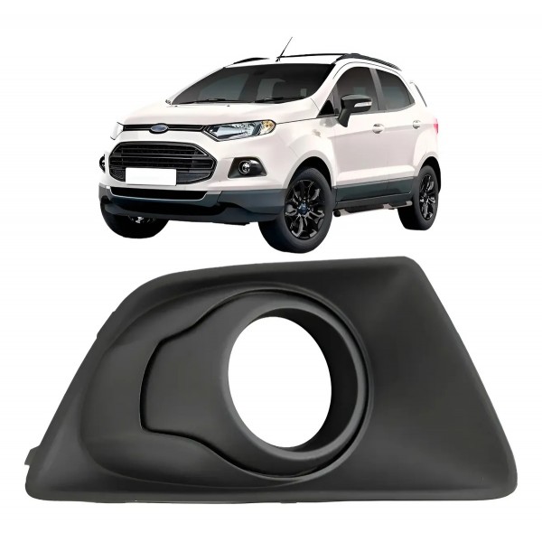 Moldura Milha Ecosport 2013 A 2017 Com Furo Cor Preta