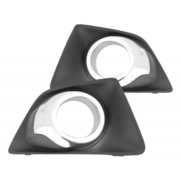 Par Moldura Milha Ecosport 2013 2014  2015 C/furo Cromado Preto Ambos Os Lados