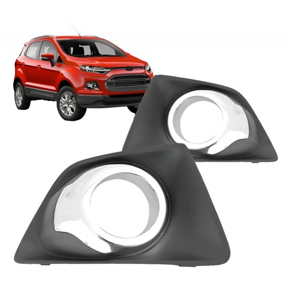Moldura Milha Ecosport 13 2014 2015 C/furo Cromado Promoçã