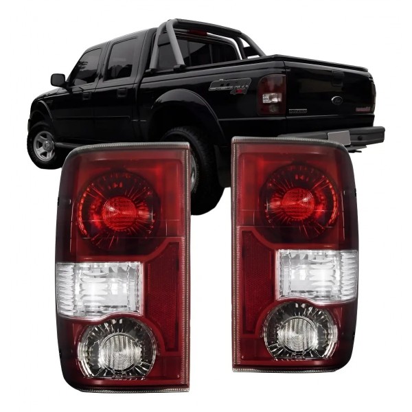 Par Lanterna Ford Ranger 2005 2006 2007 2008 2009 Nova. Ambos Lados Vermelho