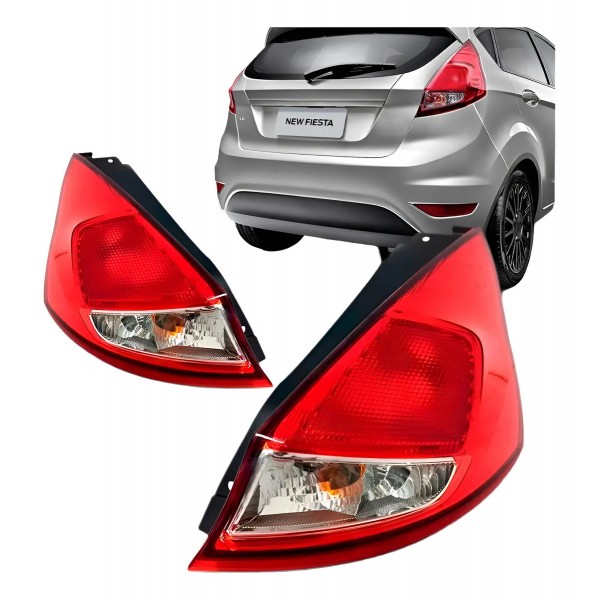 Par Lanterna Traseira New Fiesta Hatch 13 14 15 16 17 18 19 Ambos Lados Bicolor