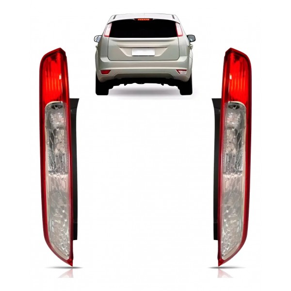 Par Lanterna Traseira Focus Hatch 2009 2010 2011 2012 2013 Bicolor