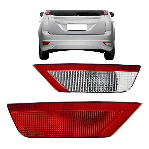 Par Lanterna Refletor Ford Focus 2008 2009 2010 2011 Ambos Lados Vermelho Cristal