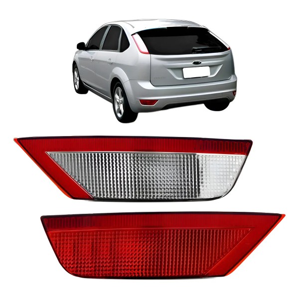 Par Lanterna Focus 2009 2010 2011 2012 2013 Hatch Parachoque Ambos Lados Vermelho