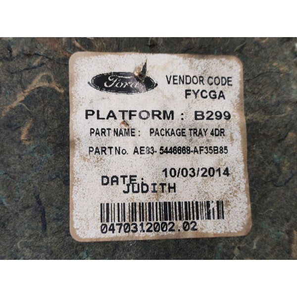 Forro Porta Malas Banco Fiesta Sedan 2014 A 2017