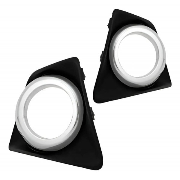 Kit Farol Milha Auxiliar Ecosport 2013 A 2017 Aro Cromado
