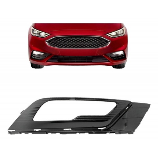 Moldura Milha Para Ford Fusion 2017 2018 2019 Black Piano