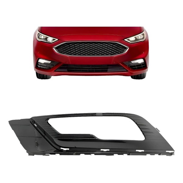 Moldura Milha Para Ford Fusion 2017 2018 2019 Black Piano