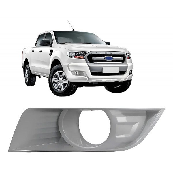 Moldura Milha Com Furo Ranger 2017 2018 2019 Cor Cinza