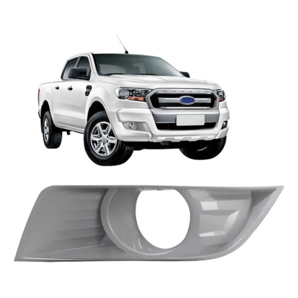 Moldura Milha Com Furo Ranger 2017 2018 2019 Cor Cinza