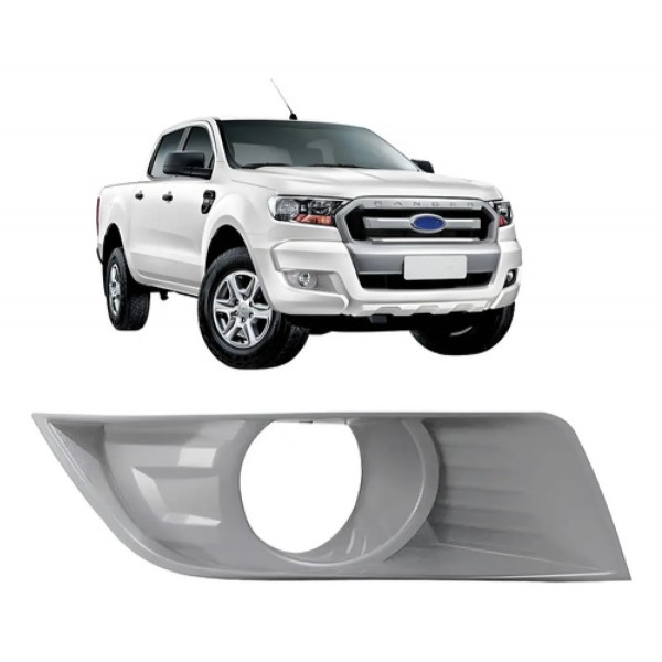 Moldura Milha Com Furo Ranger 2017 2018 2019 Cor Cinza