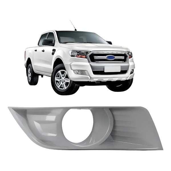 Moldura Milha Com Furo Ranger 2017 2018 2019 Cor Cinza