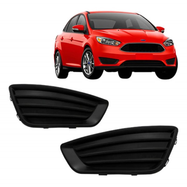 Par Grade Moldura Parachoque Focus Se 2015 2016 2017 S/furo Preto