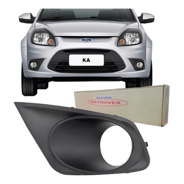 Moldura Grade Milha Parachoque Com Furo Para Ford Ka 2012 13