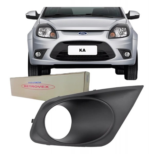 Moldura Grade Milha Parachoque Com Furo Para Ford Ka 2012 13