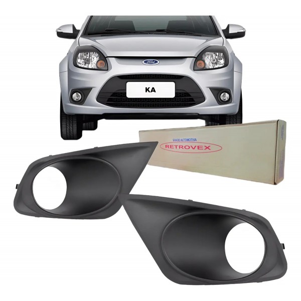 Moldura Grade Milha Parachoque Com Furo Para Ford Ka 2012 13