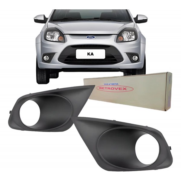 Moldura Grade Milha Parachoque Com Furo Para Ford Ka 2012 13