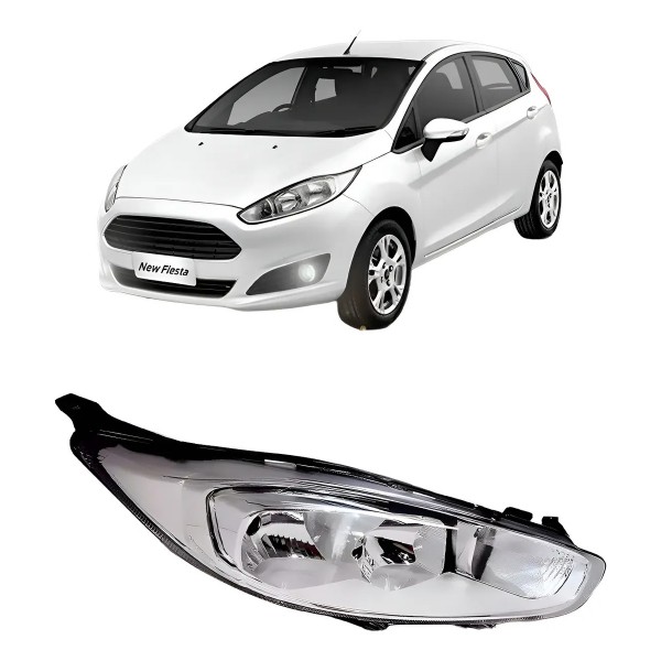 Farol Dianteiro Para Ford New Fiesta 2013 Até 2019