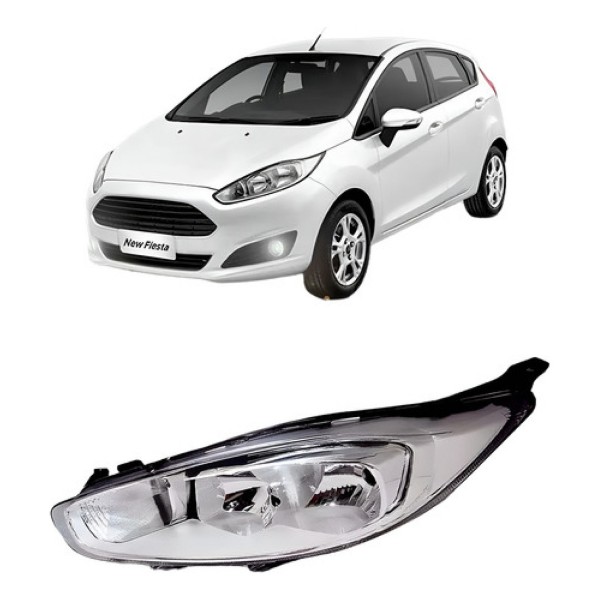 Farol Dianteiro Para Ford New Fiesta 2013 Até 2019
