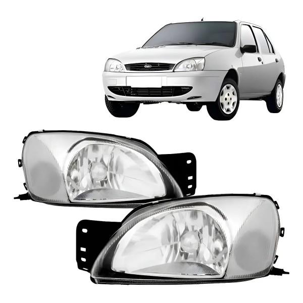 Par Farol Com Pisca Cristal Fiesta 2000 2001 2002 Direito