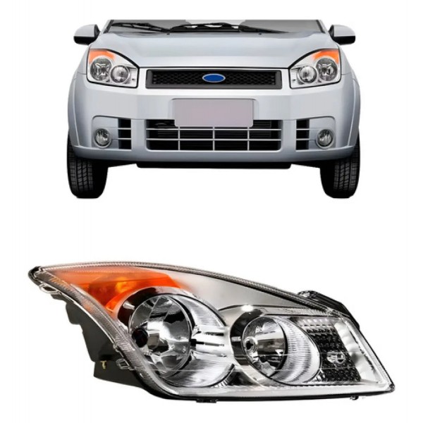 Farol Dianteiro Para Ford Fiesta 2008 2009 2010