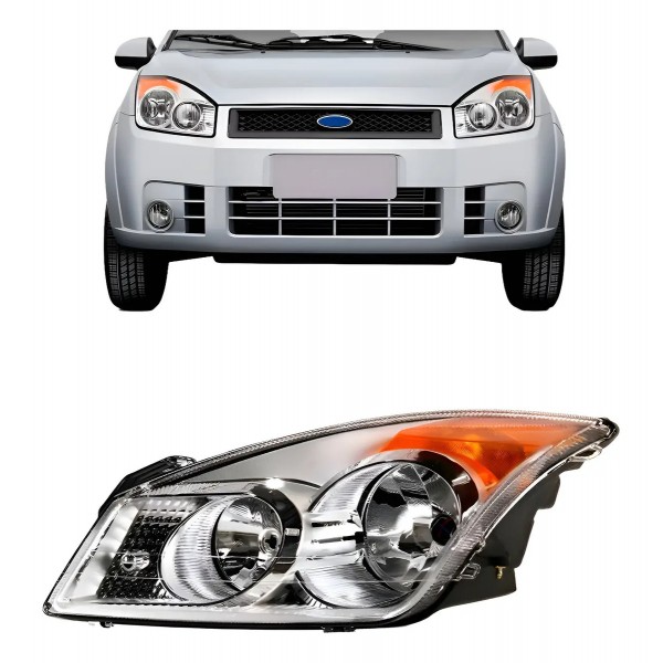 Farol Dianteiro Para Ford Fiesta 2008 A 2010 Pisca Ambar